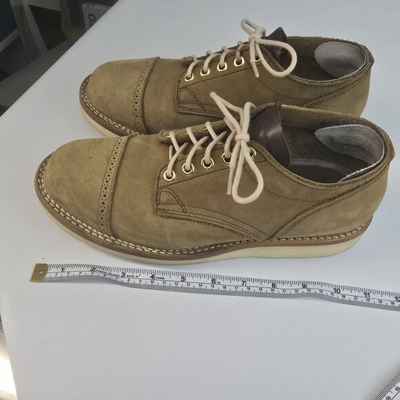 VIBERG BOOTS Japanese style Oxford Shoes - Olive brogued nubuck, Christy sole - Picture 12 of 12